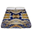 Gold on blue symmetry Fitted Sheet (King Size) View1