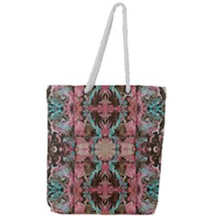 Velvet Arabesque Full Print Rope Handle Tote (large) by kaleidomarblingart