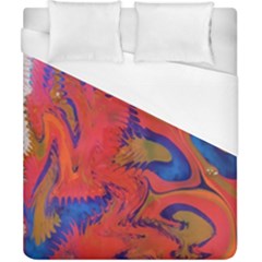 Red Flames Duvet Cover (california King Size) by kaleidomarblingart