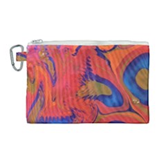 Red Flames Canvas Cosmetic Bag (large) by kaleidomarblingart