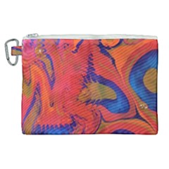 Red Flames Canvas Cosmetic Bag (xl) by kaleidomarblingart