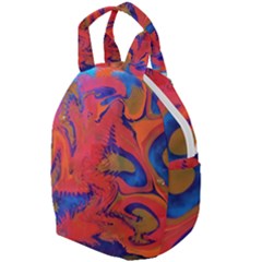 Red Flames Travel Backpacks by kaleidomarblingart