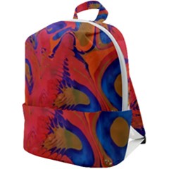 Red Flames Zip Up Backpack by kaleidomarblingart