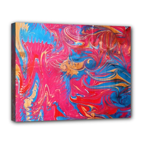 Abstract Flames Canvas 14  X 11  (stretched) by kaleidomarblingart