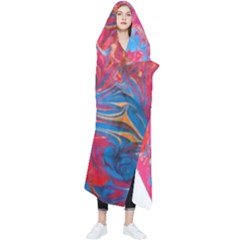 Abstract Flames Wearable Blanket by kaleidomarblingart