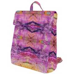 Magenta Kaleidoscope Flap Top Backpack by kaleidomarblingart