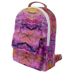 Magenta Kaleidoscope Flap Pocket Backpack (small) by kaleidomarblingart