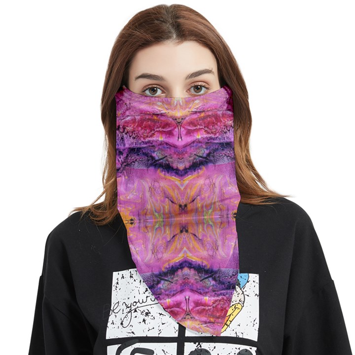 Magenta kaleidoscope Face Covering Bandana (Triangle)