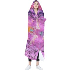 Magenta Kaleidoscope Wearable Blanket by kaleidomarblingart