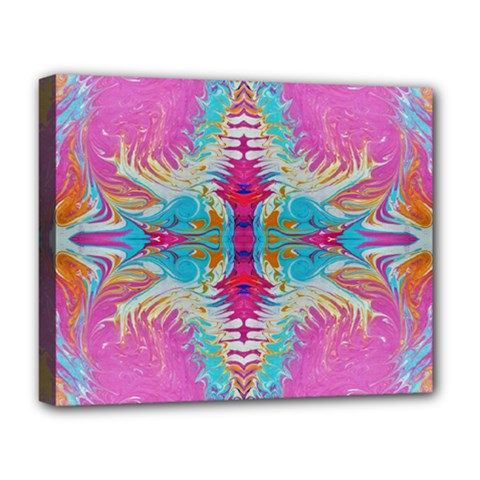 Indian Summer I Deluxe Canvas 20  X 16  (stretched) by kaleidomarblingart