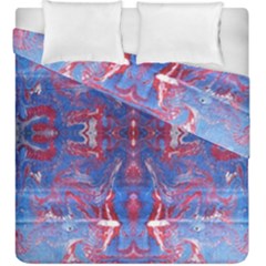 Red Blue Repeats Duvet Cover Double Side (King Size)