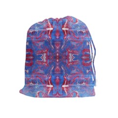 Red Blue Repeats Drawstring Pouch (XL)