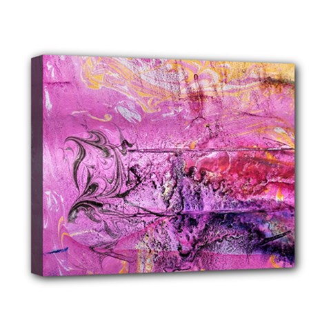 Magenta On Ochre Abstract  Canvas 10  X 8  (stretched) by kaleidomarblingart