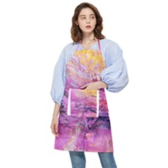 Magenta On Ochre Abstract  Pocket Apron