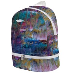 Abstract Turquoise Zip Bottom Backpack by kaleidomarblingart