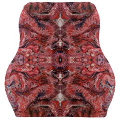 Red Arabesque Car Seat Velour Cushion  by kaleidomarblingart