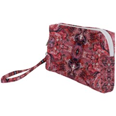 Red Arabesque Wristlet Pouch Bag (small) by kaleidomarblingart