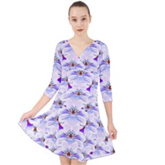 Love To The Flowers In A Beautiful Habitat Quarter Sleeve Front Wrap Dress by pepitasart