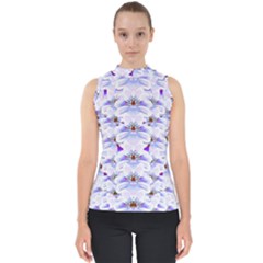 Love To The Flowers In A Beautiful Habitat Mock Neck Shell Top by pepitasart