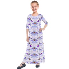 Love To The Flowers In A Beautiful Habitat Kids  Quarter Sleeve Maxi Dress by pepitasart