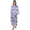 Love To The Flowers In A Beautiful Habitat Maxi Satin Kimono View1