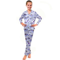 Love To The Flowers In A Beautiful Habitat Kid s Satin Long Sleeve Pajamas Set by pepitasart