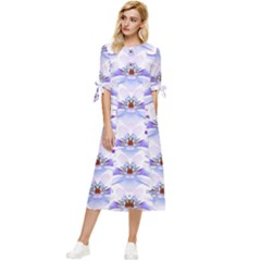 Love To The Flowers In A Beautiful Habitat Bow Sleeve Chiffon Midi Dress by pepitasart