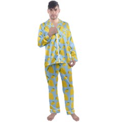 Mango Love Men s Long Sleeve Satin Pajamas Set by designsbymallika