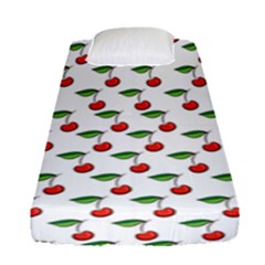 Cherries Love Fitted Sheet (single Size) by designsbymallika