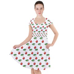 Cherries Love Cap Sleeve Midi Dress by designsbymallika