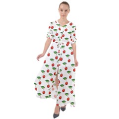 Cherries Love Waist Tie Boho Maxi Dress by designsbymallika