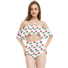 Cherries Love Halter Flowy Bikini Set  by designsbymallika