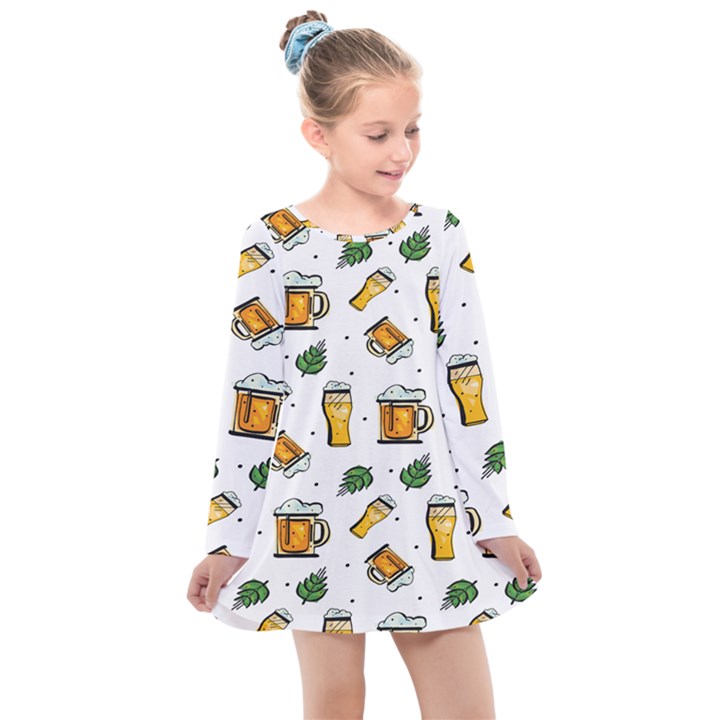 Beer Love Kids  Long Sleeve Dress