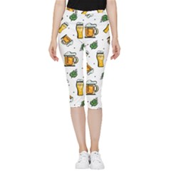 Beer Love Inside Out Lightweight Velour Capri Leggings  by designsbymallika