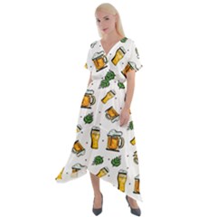 Beer Love Cross Front Sharkbite Hem Maxi Dress by designsbymallika