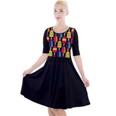 Popsicle Quarter Sleeve A-line Dress by snackkingdom