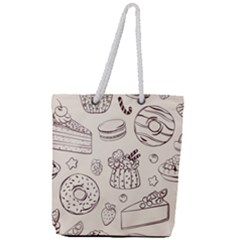 Desserts Full Print Rope Handle Tote (large)