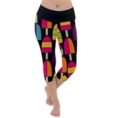 Popsicle Lightweight Velour Capri Yoga Leggings