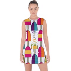 Popsicle Lace Up Front Bodycon Dress by snackkingdom