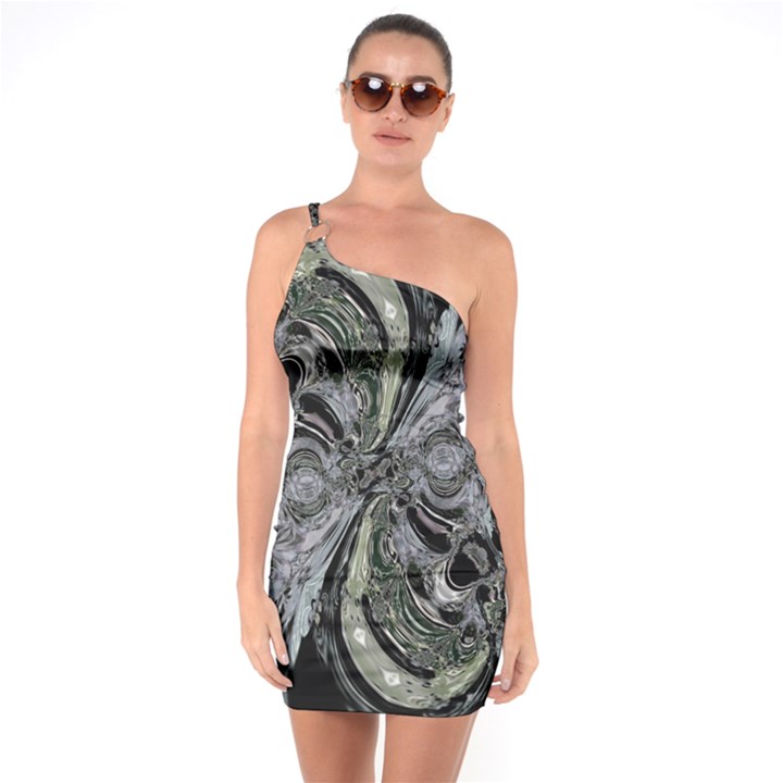 Insect Portrait One Soulder Bodycon Dress