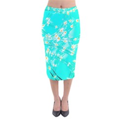 Pop Art Neuro Light Velvet Midi Pencil Skirt by essentialimage365