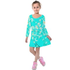 Pop Art Neuro Light Kids  Long Sleeve Velvet Dress by essentialimage365