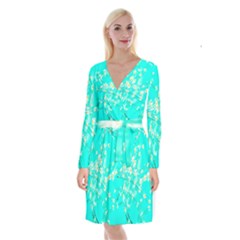 Pop Art Neuro Light Long Sleeve Velvet Front Wrap Dress by essentialimage365