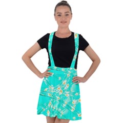 Pop Art Neuro Light Velvet Suspender Skater Skirt by essentialimage365