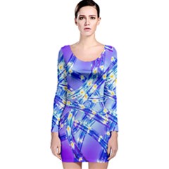 Pop Art Neuro Light Long Sleeve Velvet Bodycon Dress by essentialimage365