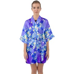 Pop Art Neuro Light Half Sleeve Satin Kimono  by essentialimage365