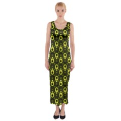 Avocados Fitted Maxi Dress by Sparkle