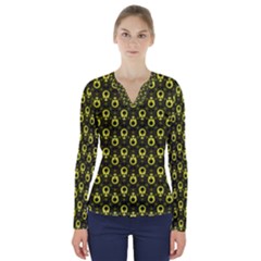 Avocados V-neck Long Sleeve Top by Sparkle