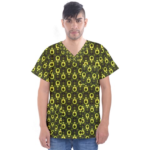 Avocados Men s V-neck Scrub Top by Sparkle