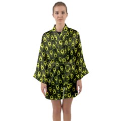 Avocados Long Sleeve Satin Kimono by Sparkle